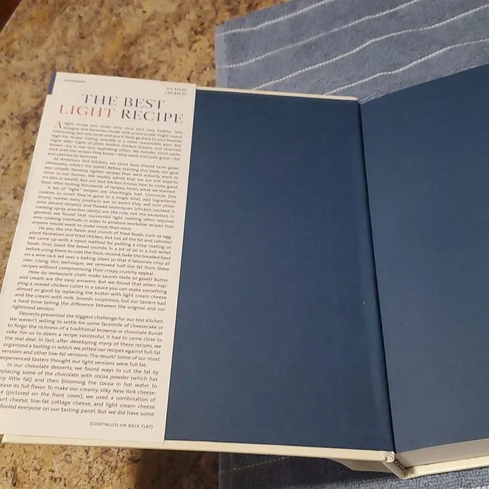 The Best Light Recipe COOKBOOK. by the  editors of cook's illustrated HC DJ 1st